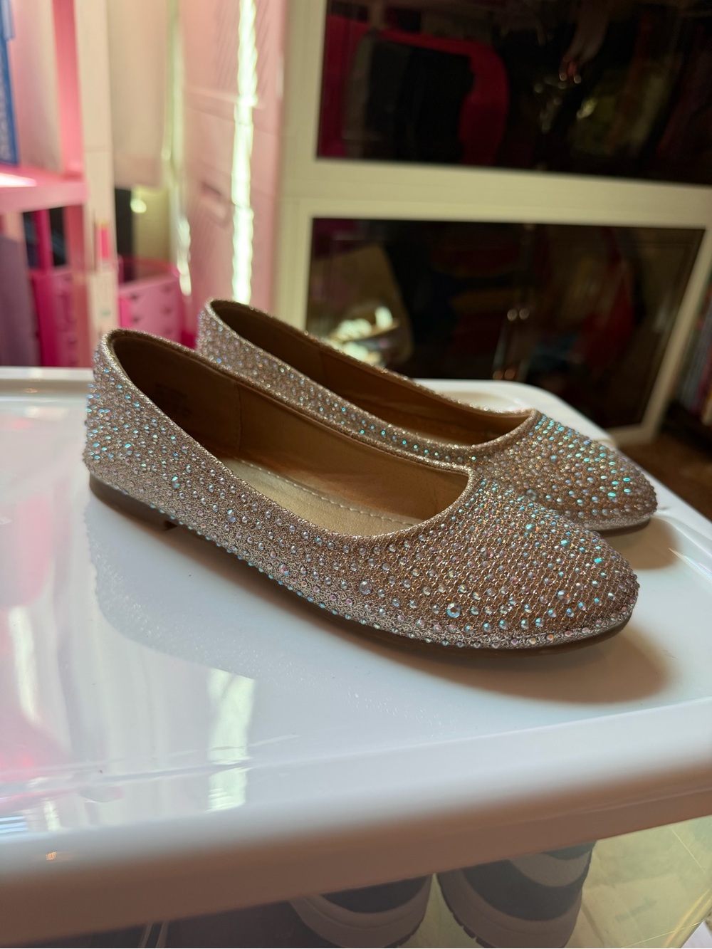 Dream Pairs Gold Rhinestone Shoes (Toddler Size 13)